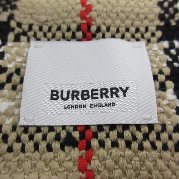 100% Authentic BURBERRY LONDON ENGLAND Beige White Black Women's Jacket - Picture 8 of 8